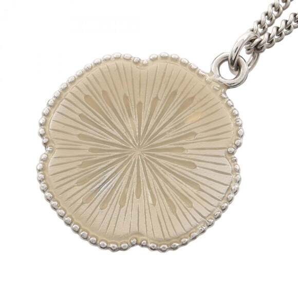 CHANEL Silver Logo Necklace
